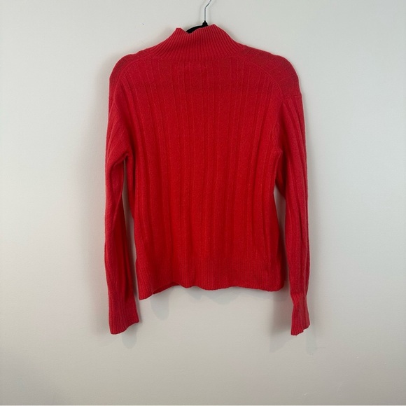 J. Crew | Coral Ribbed Turtleneck Sweater Merino Wool Blend Size XS - Picture 6 of 6